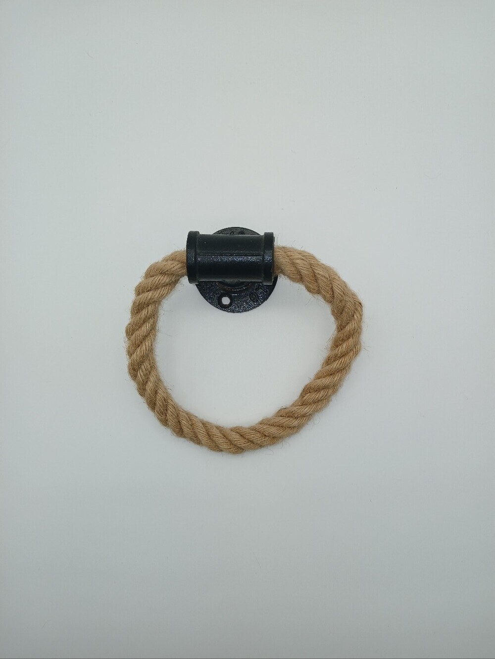Industrial Rope Towel Ring - Wall-Mounted Metal Towel Rack/Bar